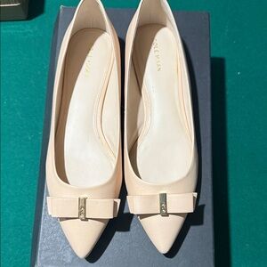 Cole Haan Women's Beige Bow Flats